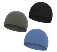 KEYRI 3 Packs Beanie for Men, Winter Beanie Hat Unisex Skull Caps Thermal Stretchy Beanie Cap Headwear Lightweight Workout Beanie Hat for Adults Women Running Cycling Sleeping (Black, Gray, Blue)