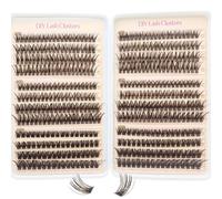 KEYRI 456 Pcs Mixed Trays Eyelashes Fluffy Individual Eyelashes Kit Brown Lash Extensions D Curl Eyelash Extensions DIY Multiple Shapes Eyelash Customize Your Look at Home for Beginners (Brown)