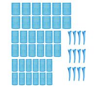 KEYRI 48PCS Hair Rollers Set Hair Rollers with Clips Self Grip Jumbo Hair Roller No Heat Heatless Hair Roller for Long Medium Short Hair Styling Hairs Salon Hairdressing Curlers (Blue, 3 Size)