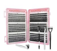 KEYRI 580 Pieces Individual Eyelashes 30-40-50-60-80-100D Cluster Lashes Kit with Lash Separator, Brush and Tweezers Fluffy Russian Eyelashes Extensions for Girls and Women (Kit, 30D-100D)