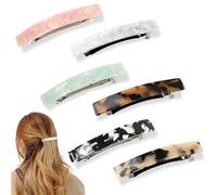 KEYRI 6 PCS French Hair Clip Barrette Tortoise Shell Acetate French Barrettes Hair Clips Delicate Hairs Accessories Colorful Hairs Slides Barrette Hair-clips for Girls and Women (Six Colors, Series B)
