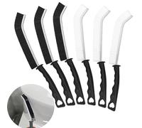 KEYRI 6 Pieces Crevice Cleaning Brush, Groove Detail Cleaner Scrub Brush Hard Bristle Crevice Cleaning Brush, Dead Corners Multifunctional Brushes for Bathroom Kitchen Window Door (3 Black + 3 White)