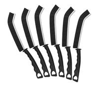KEYRI 6 Pieces Crevice Cleaning Brush, Groove Detail Cleaner Scrub Brush Hard Bristle Crevice Cleaning Brush, Dead Corners Multifunctional Brushes for Bathroom Kitchen Window Door (6 Black)