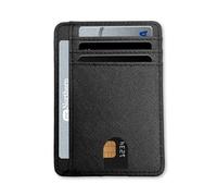 KEYRI Mens Slim Minimalist Credit Card Wallet - Lightweight, Holds Up to 8 Cards and Bank Notes, 1 ID Window - Ideal for Travel, Small Size (Crosshatch)
