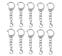 Keyring 10/20pcs Key Ring 57mm Keychain C Shape Clasps Connector Hook for DIY Making Finding Key Chain Accessories(10pcs)