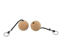 Keyring, 2pcs 50mm Round Cork Ball Keychains, Natural Wood Float Keyring for Keys Bags and Decorative Accessories(Black)