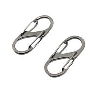 Keyring 5/10PCS S Shaped Key Chains Ring Holder Metal Hook Key Rings Clasps Hook Chain for DIY Making Findings(A Gun Black 32mm)