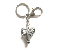 KEYRING - Arachnid- Silver Plated. Split Ring. Key Ring. Gothic, Emo, Halloween, Horror. Ram Head