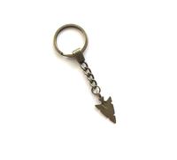 KEYRING - Arrow Head - Antique Bronze Plated. Split Ring. Key Ring. Bronze Arrowhead