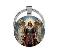 Keyring, cabochon bag jewel divine archangel protector Michel.