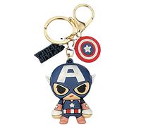 Keyring Captain America 3D Big Head Keychain Bag Pencil Case Charm Pendent Zip Accessory