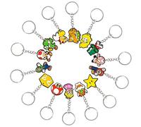Keyring Cartoon Anime Keychain Pendant Mar-io Silicone Figure Key Chain Keyrings Rings Kids Christmas Party Supplies Favors Bags fillers Novelty Toy Birthday Gift Boys Girls Key Charms Keychain Deko