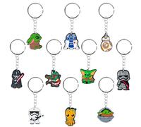 Keyring Cartoon Anime Keychain Pendant Star Krieg Silicone Figure Key Chain Keyrings Rings Kids Christmas Party Supplies Favors Bags filler Novelty Toy Birthday Gift Boy Girl Key Charms Keychain Deko
