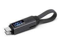 Keyring Charger USB C iphone 3 in 1 Charging Cable Magnetic Foldable Portable Travel Data Transfer Cord 100W PD Fast Keychain Cable for All Smartphones Power Banks (Grey)