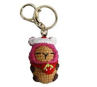 Keyring Cute Crochet Capybara, Cute Capybara Key Ring, Hand Knitting Animal Yarn Crochet Capybara Pendant for Backpack Car Handbag Decorations, a, Siehe Beschreibung