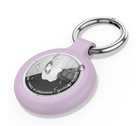 Keyring for AirTag Holder, Apple Airtag Keyring, Thick Silicone Air Tag Protective Case compatible with Apple Air tag for Wallet, Dog Collar, Luggage, Keys (Purple)