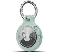 Keyring for Airtag Holder TPU Case, Ultra-Slim Waterproof Protective Airtags Case Tracker Cover Key Ring Compatible with Apple New Airtag Dog Collar (Transparent Green)