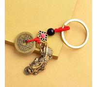 Keyring, Key Ring of Five Emperors Coins - Hangble Chinese Style Pendant - Good Success Charm