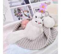 Keyring Keychain Cute Keychains Fluffy Animal Cartoon Fox Keychain Pendant Car Key Ring Holder Bag Purse Ornament Decor Women Jewelry Charm Keychain Keyring Keyrings Keychains Key Chains Key Rings