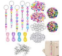 Keyring Making Kit with 878 Components, Creative Keychain Craft Set for Personalised Accessories, Includes Kumihimo Bracelet Materials, 0.1 cm Cord Diameter