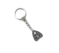 KEYRING - Ouija Planchette Pendant - Black Enamelled Silver Plated. Split Ring. Key Ring. Bat Book