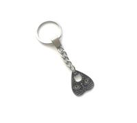 KEYRING - Ouija Planchette Pendant - Black Enamelled Silver Plated. Split Ring. Key Ring. Cat