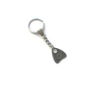 KEYRING - Ouija Planchette Pendant - Black Enamelled Silver Plated. Split Ring. Key Ring. Evil Eye