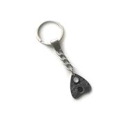 KEYRING - Ouija Planchette Pendant - Black Enamelled Silver Plated. Split Ring. Key Ring. Yes No Goodbye
