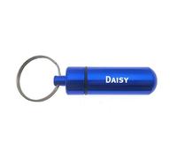 Keyring, pill box, with name, daisy, medication, identity cooker, blue, one size