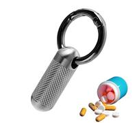 Keyring Pill Holder Titanium, Mini Pill Box Travel Keychain Portable Daily Pill Case Waterproof Pill Container, BPA Free Outdoor EDC Small Pill Pot Pill Organiser