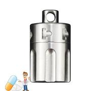 Keyring Pill Holder Titanium, Portable Travel Pill Case, Small Pocket Pill Container, Waterproof Pill Bottle EDC Medicine Box, BPA Free Pill Organizer for Outdoor Camping First Aids(M)