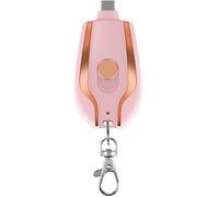 Keyring Power Bank 1500mAh Mini Power Emergencies Pod Keychain Portable Charger Ultra-Compact Fast Charging Key Chain Phone Charger Type-C Mini Power Emergency Charger for Android