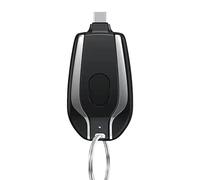 Keyring Power Bank, 1500mAh Mini Power Emergency Pod,Key Cell Phone P Charger,Keychain Portable Charger Key Chain Phone Charger Type-C Mini Power Emergency Charger for Android (black)