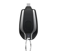 Keyring Power Bank, 1500mAh Mini Power Emergency Pod,Key Cell Phone P Charger,Keychain Portable Charger Key Chain Phone Charger Type-C Mini Power Emergency Charger for Android (black)