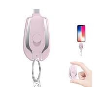 Keyring Power Bank, 1500mAh Mini Power Emergency Pod, Keychain Portable Charger Key Chain Phone Charger for Type-c, Key Ring Cell Phone Charger Small Power Bank