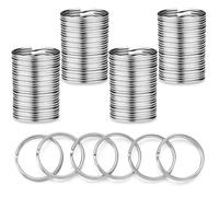 Keyring Rings 20mm Split Rings for Keyrings Plain Keyrings Small Metal Rings Connectors for Home Keys Organization and DIY Craft Making Car Key, Silver (100PCS)