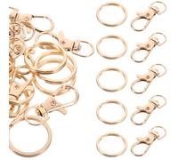 60pcs Hardware Bag Buckle Metal Key Rings DIY Keychain Accessories Zinc Alloy Keyring Buckle (Circle+Buckle 30pcs each)