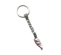 KEYRING - Silver Plated. Split Ring. Key Ring. Halloween, Horror, Goth, Emo, Fantasy. Gothic Dagger With Skull