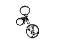 KEYRING - Snake Seal Of Lucifer - Black Plated. Split Ring Trigger Clasp. Key Ring. Sigil Of Baphomet