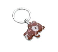 Keyring, Teddy bear with heart - BRUNO - cast metal, enamel - brown, silver-coloured - TROIKA Original
