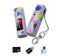 Keyring Tiny Camera with 2K Rotate Screen for Vlogs Includes 32GB Memory and Data Transfer Travel Camera
