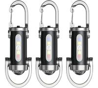 Keyring Torch - 2 In 1 Flashlight And Power Bank | 3 Pièces ABS Portable Travel Torch With High Brightness | Small Rechargeable Keyring Flashlight For Camping, Hiking, Travel, Outdoor Adventures
