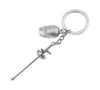 Keyring With Fencing, Fencing Keychain, Fencing Sabre Swrd Keyring, Fencer Club Keyrings Jewelry, Metal Key Ring With Fencing Pendant, Sports Lovers Collectible Keychains, For Working, School