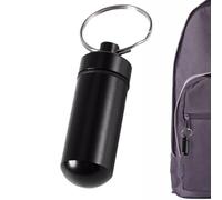 Keyring with Pill Box - Travel Tablet Holder, Compact Metal Medicine Case with Key Fob, Mini Waterproof for Handbag, Daily , Medications and