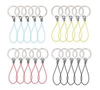 Keyring with Strap Lanyard for USB Flash Drive MP3 Player Keys Cellphone Keychain, 4 Colors, 20 Pieces