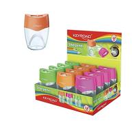 KEYROAD Ergonomic Double Sharpener Unbreakable 12 Pieces Steel Blades Pencils and Crayons for Nursery Preschool and School Sharpener