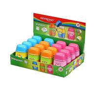 KEYROAD Hello Ergonomic Double Pencil Sharpener with Eraser / 16 Pieces/Plastic/Steel Blades/Pencils and Crayons/Mixed Colours/Sharpener Sharpener