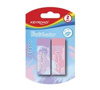 KeyRoad KR972036 Universal Eraser for Pencil and Colouring Pencil, 2 Pieces, Blister, Colour: Pastels, Ideal for School, Office, Pack of 2