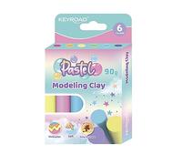 Keyroad KR972430 Modelling Clay plasticine Pastel, 6 Pieces, 15 g Each