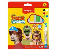 Keyroad KR972893 Wax Face Paints: 6 Vibrant Colors in Box for Safe, Creative Face Art at Parties and Events